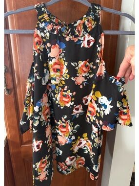 Lily White Floral Cold-Shoulder Top